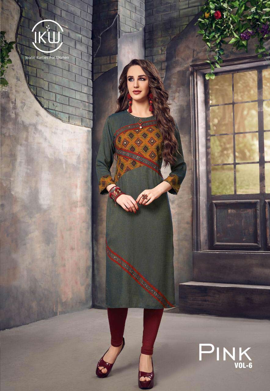 Pink Vol-6 IKW Designs Straight Kurti Wholesaler Surata Pink Vol-6 IKW Designs Straight Kurti Wholesaler Surata